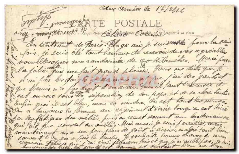 PARIS-PLAGE - In der Wald - Weg führend zum Schloss — Y.M. n°23 — Rückseite