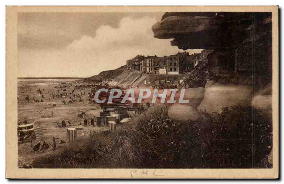 Le Portel - La Plage vue des Falaises - CPA 