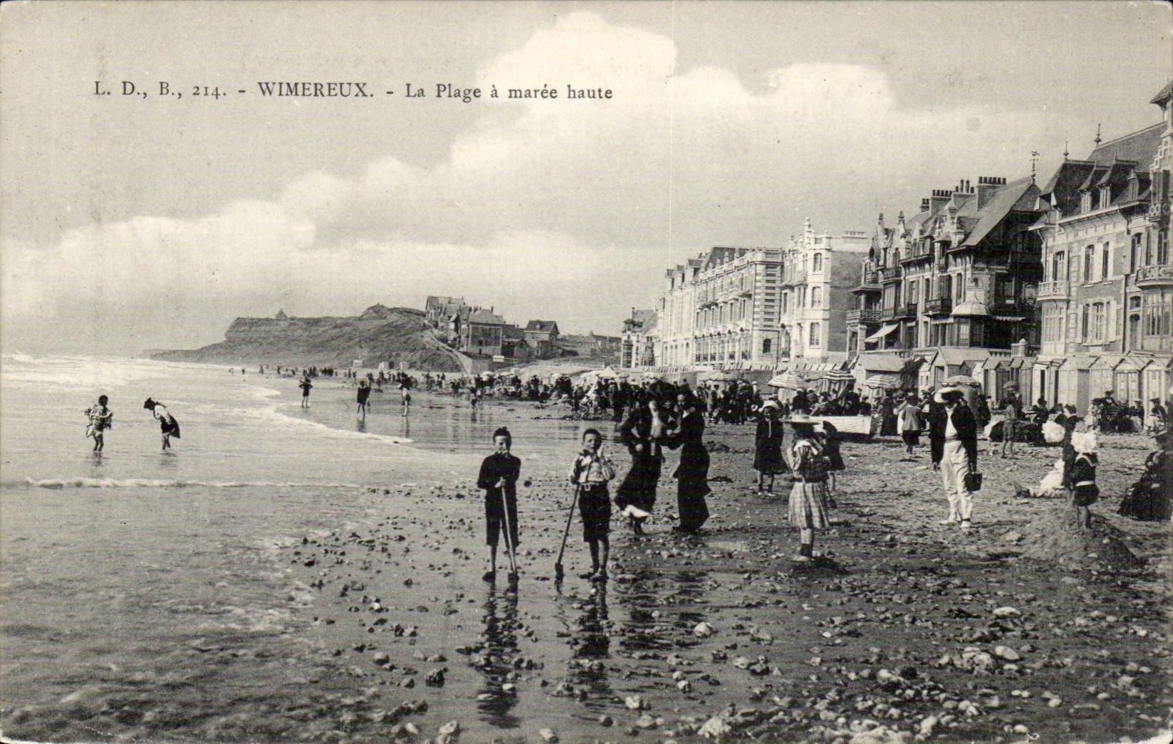 Wimereux - La Plage a maree haute - CPA 