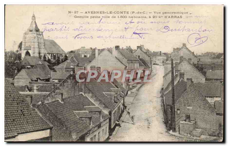 Avesnes le Comte - Vue Panoramique - 1800 habitants - 20 k d'Arras CPA 