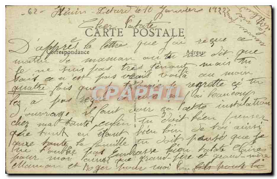 Henin Lietard - apres la Guerre - Rue de la Gare - CPA  — Back