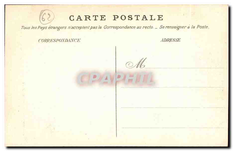 Calais - Le Beffroi vu de la Rue et la Citadelle CPA  — Rückseite