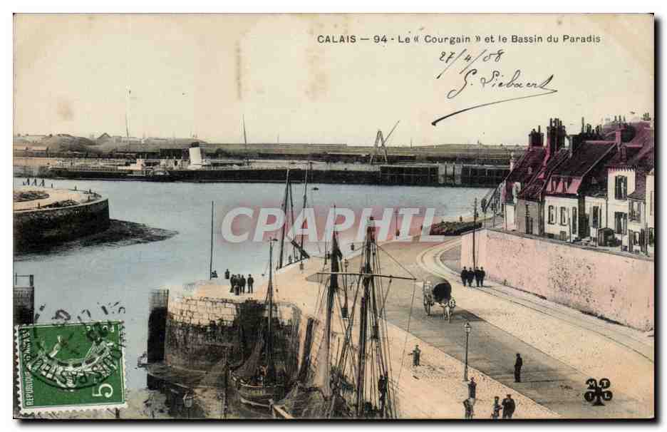 Calais - Le Courgain et le Bassin du Paradis CPA 