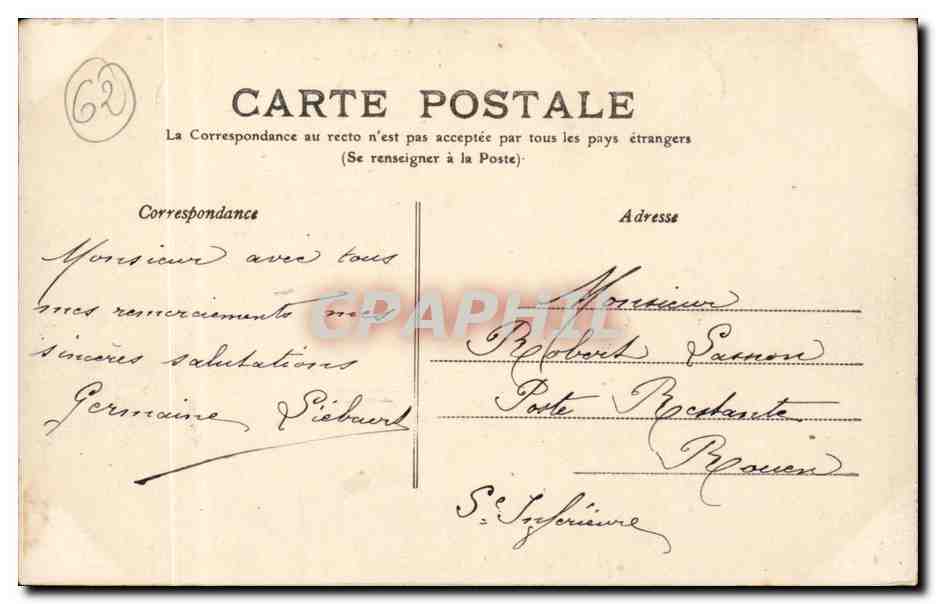 Calais - Le Courgain et le Bassin du Paradis CPA  — Rückseite