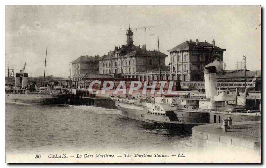 Calais - La Gare Maritime CPA (bateau train boat)