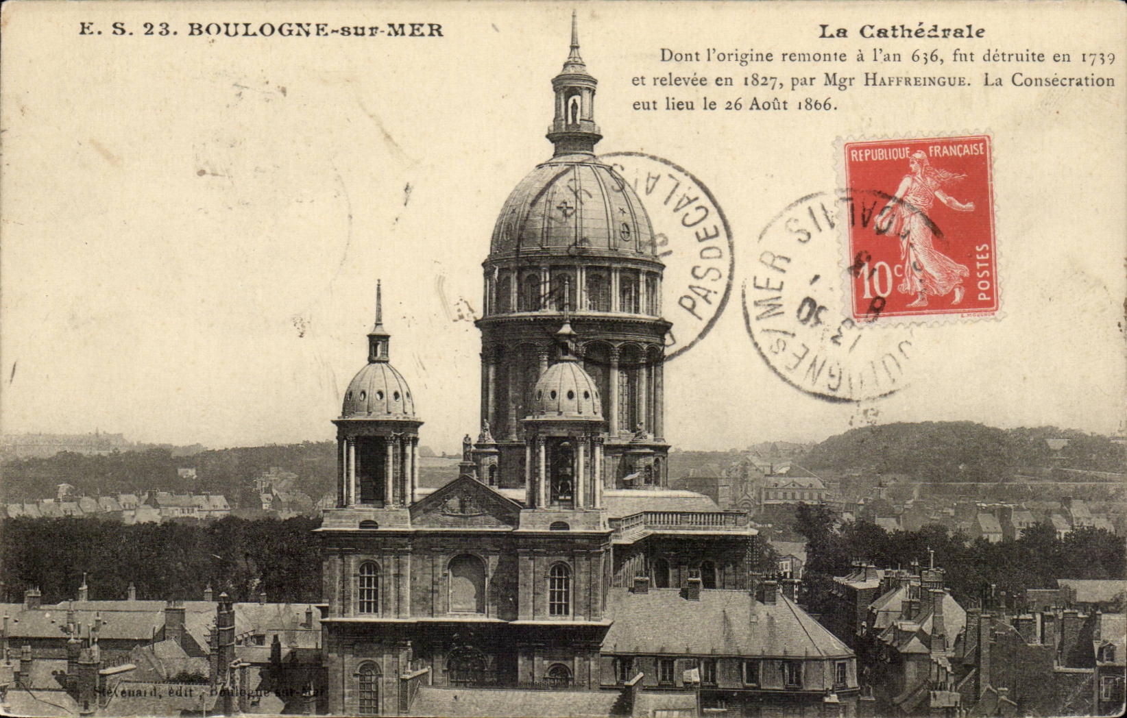 Boulogne-sur-Mer — La Cathédrale — E. S. 23, édit. Bocenard