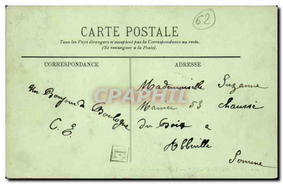 Boulogne sur Mer - Le Casino - Le Cafe CPA  — Rückseite