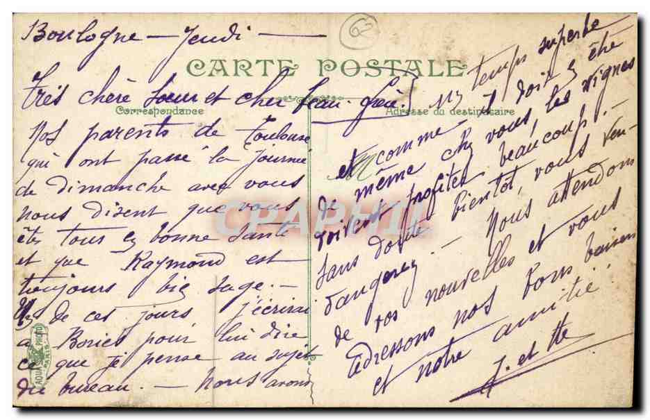 BOULOGNE-sur-MER — La rue Thiers — éditeur anonyme, n°8 — Verso