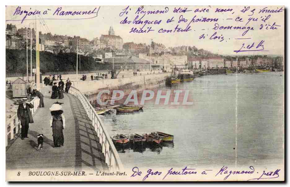 Boulogne sur Mer - L'Avant Port - Chien CPA
