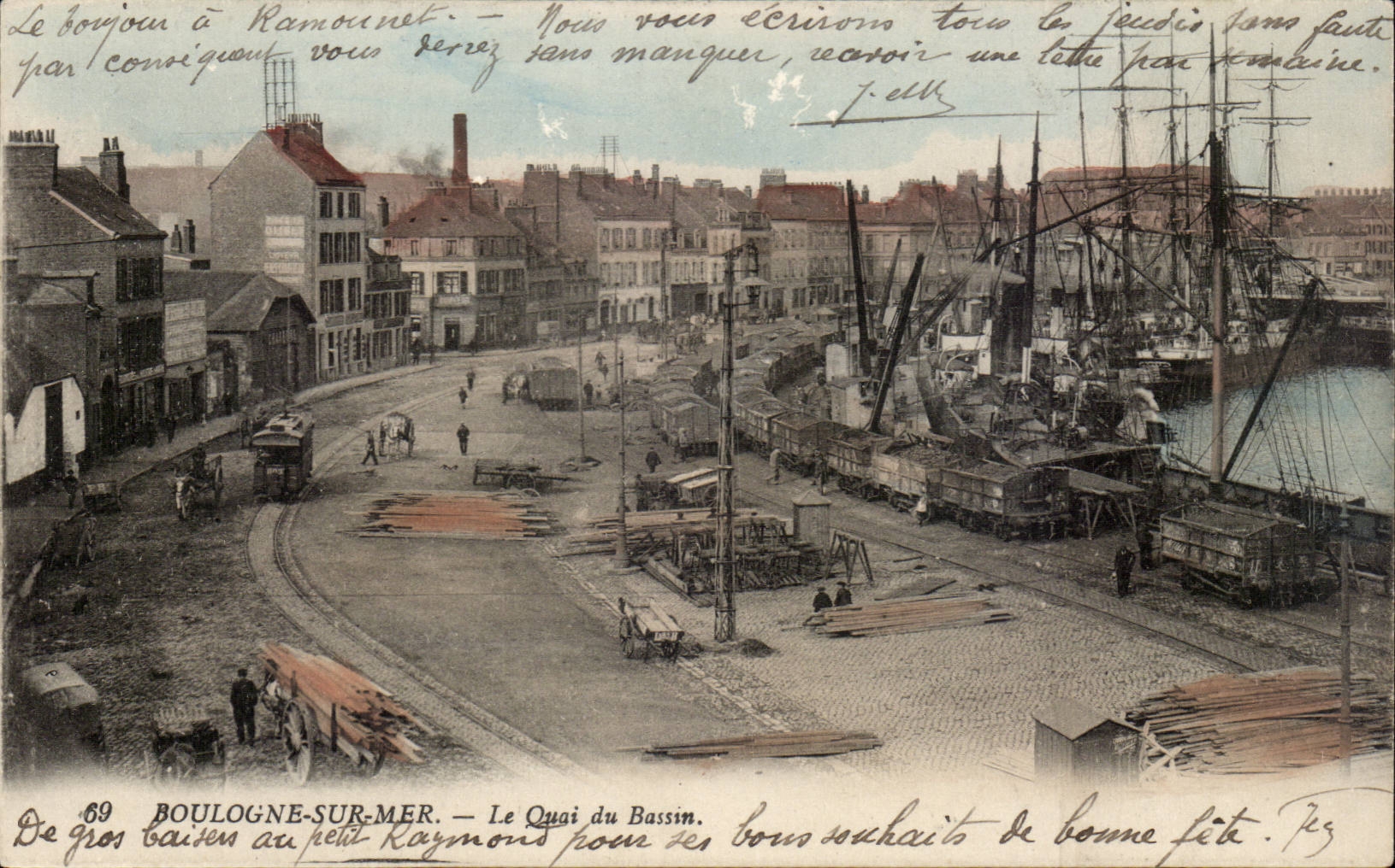 Boulogne sur Mer - Le Quai du Bassin CPA 