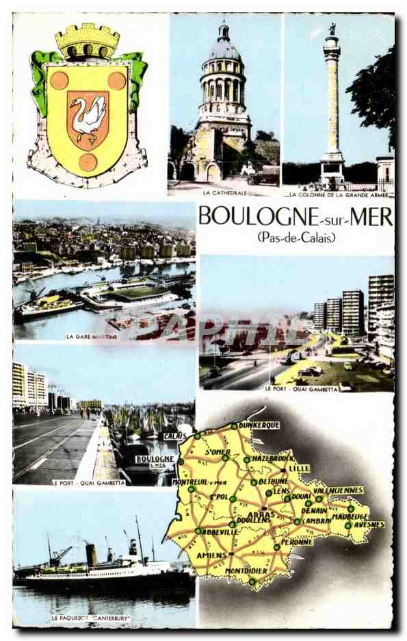 Boulogne-sur-Mer — vue panoramique et sites — éditeur S. Con