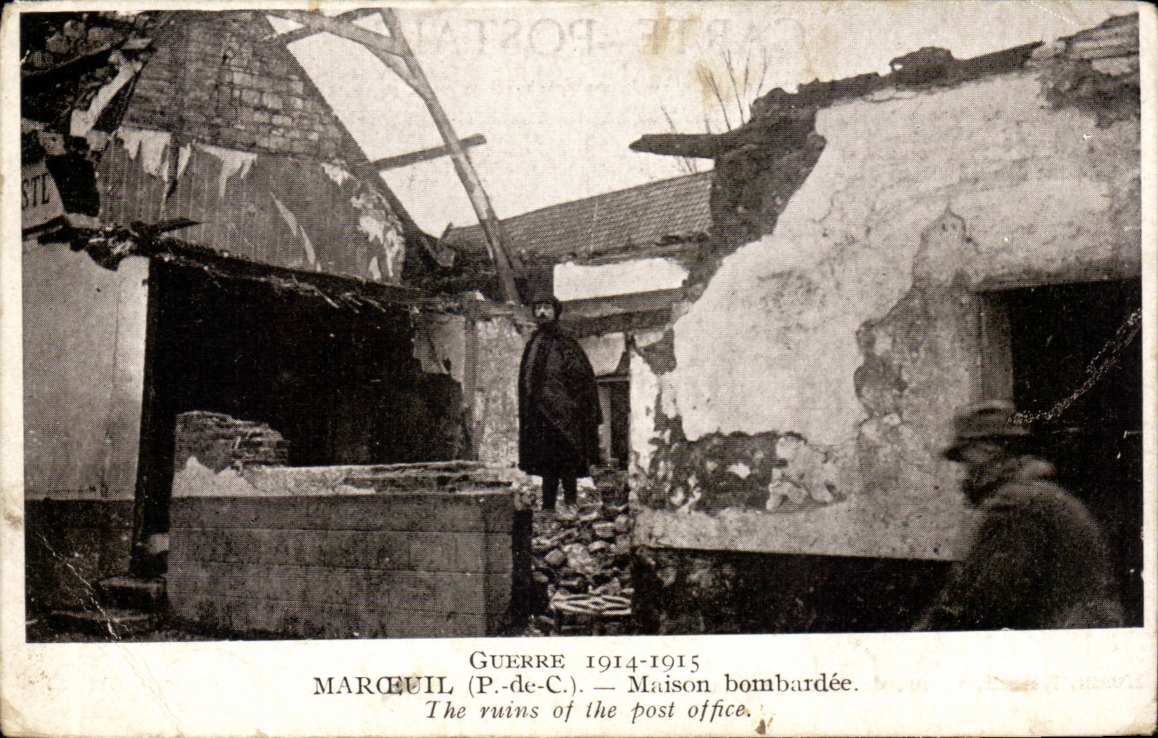 Maroeuil - Maison bombardee - ruins of the post office - Guerre 1914 1915 - CPA 