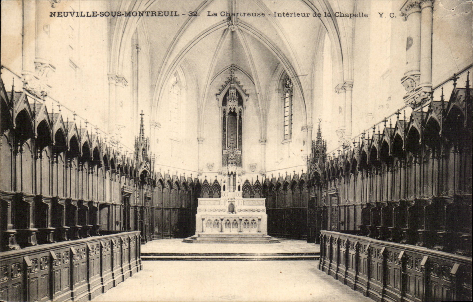 Neuville suos Montreuil - La Chartreuse - Interieure de la Chapelle - CPA 