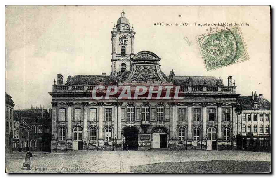 Aire sur la Lys - Facade de l'Hotel de Ville CPA 
