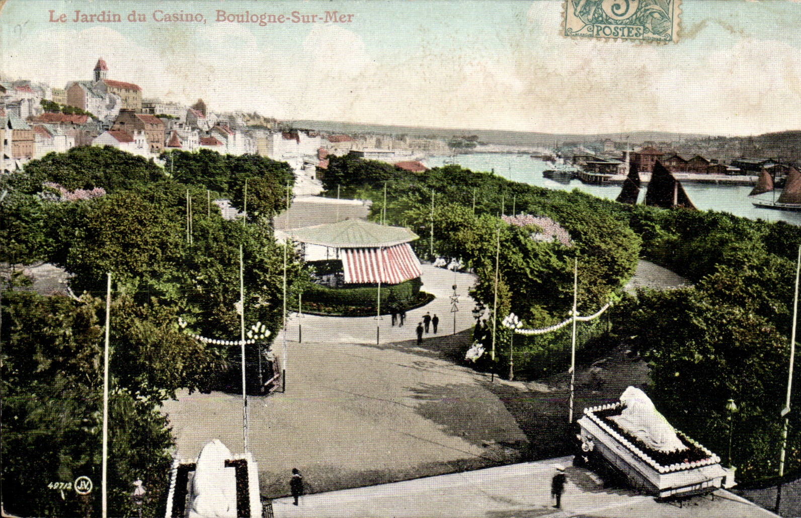 The Casino Garden, Boulogne-Sur-Mer — panoramic view — publisher J. M. (no. 6974)