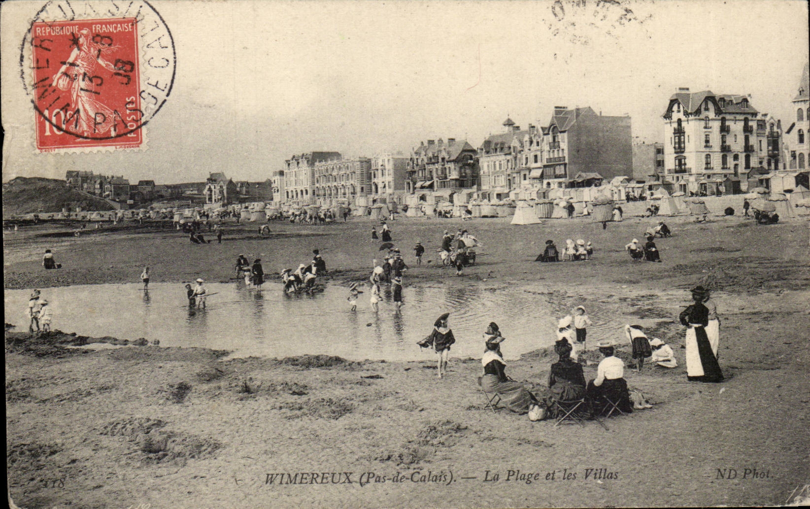 Wimereux - La Plage et les Villas - CPA 
