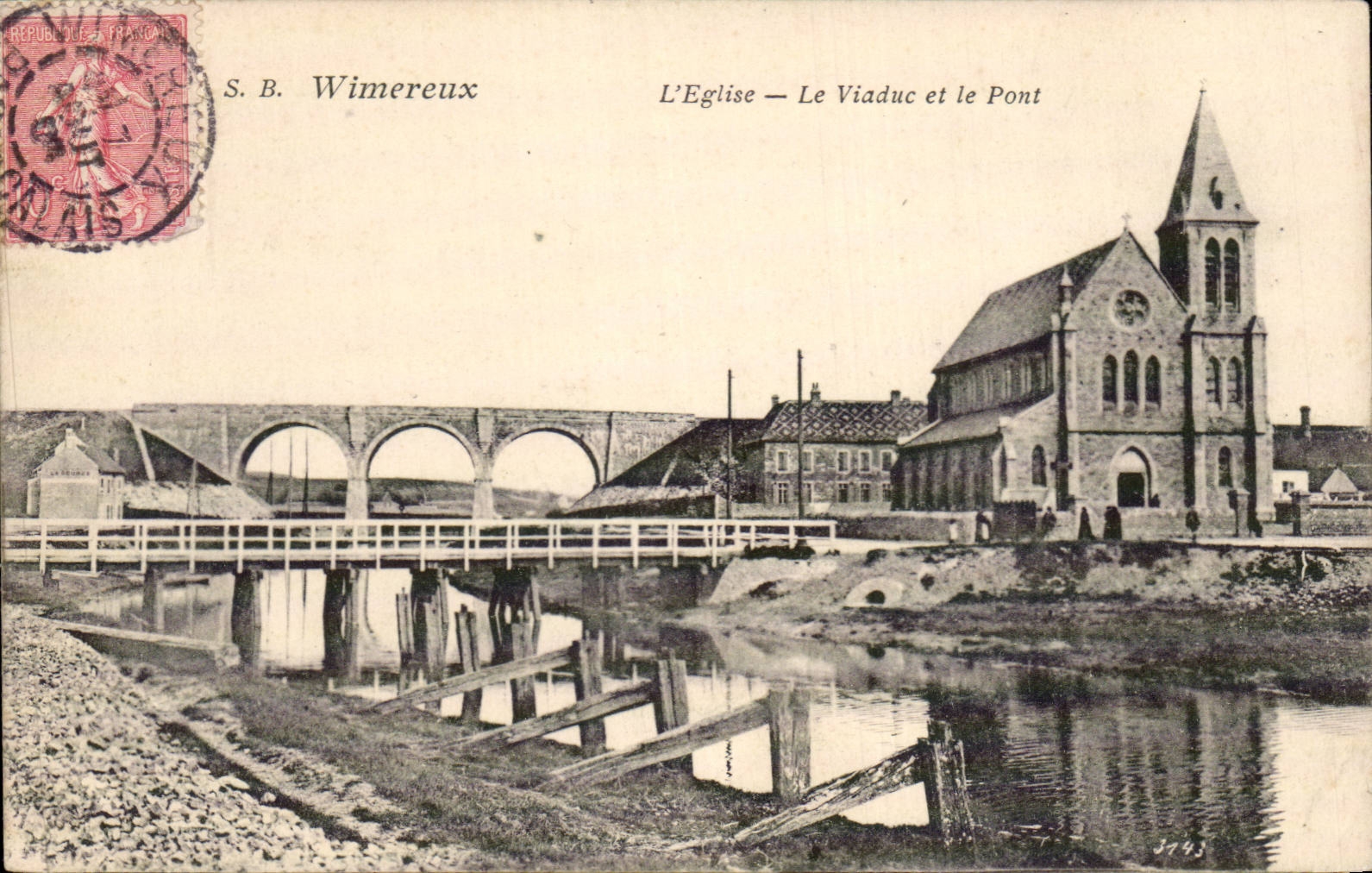 Wimereux — Die Kirche, der Viadukt und die Brücke — S.B. Wimereux