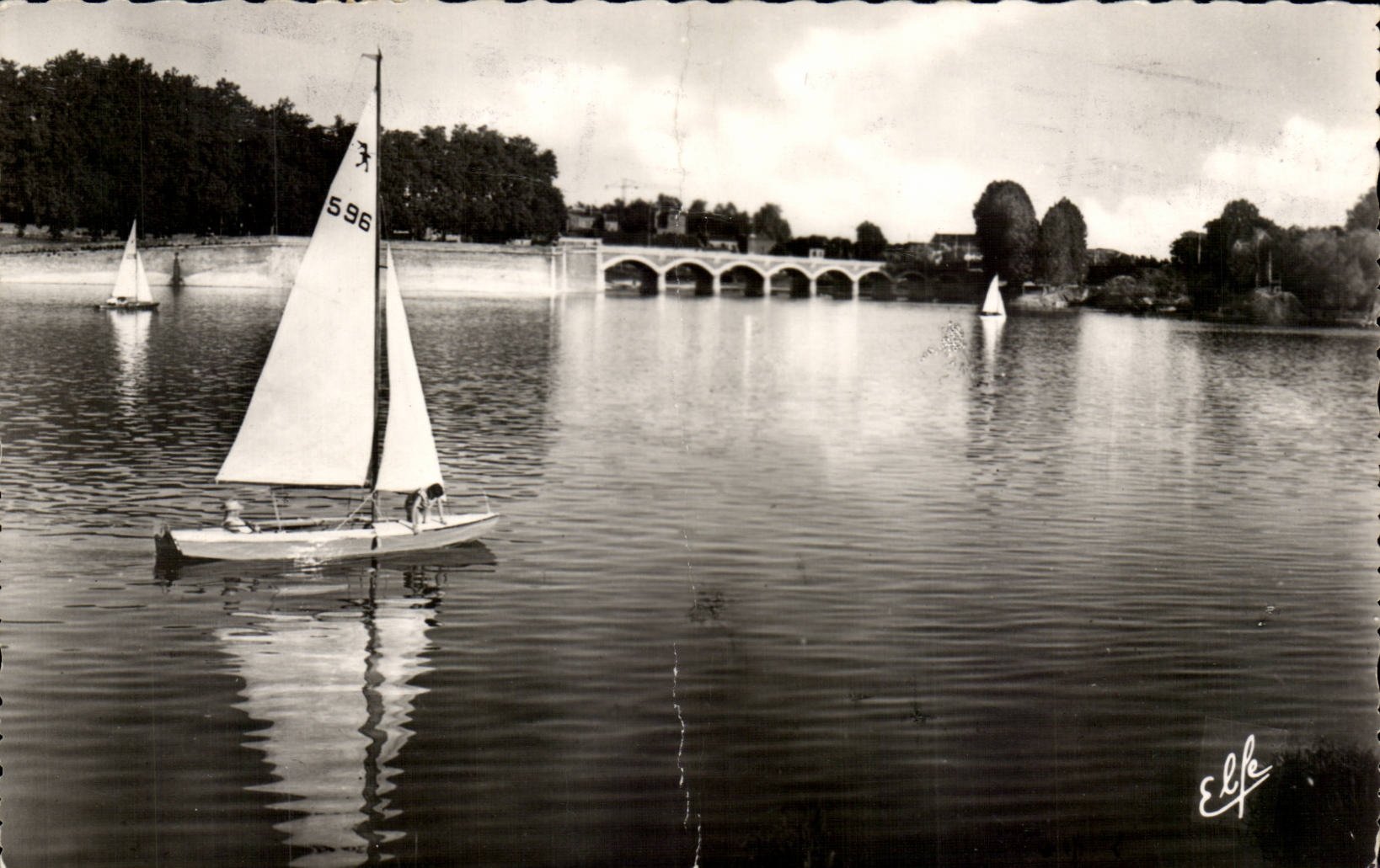Tolosaanse landschap — Boottocht in een jacht op de Garonne voor de brug van Tounis — Ed. L'AUOUCHE Fr. - Toulouse