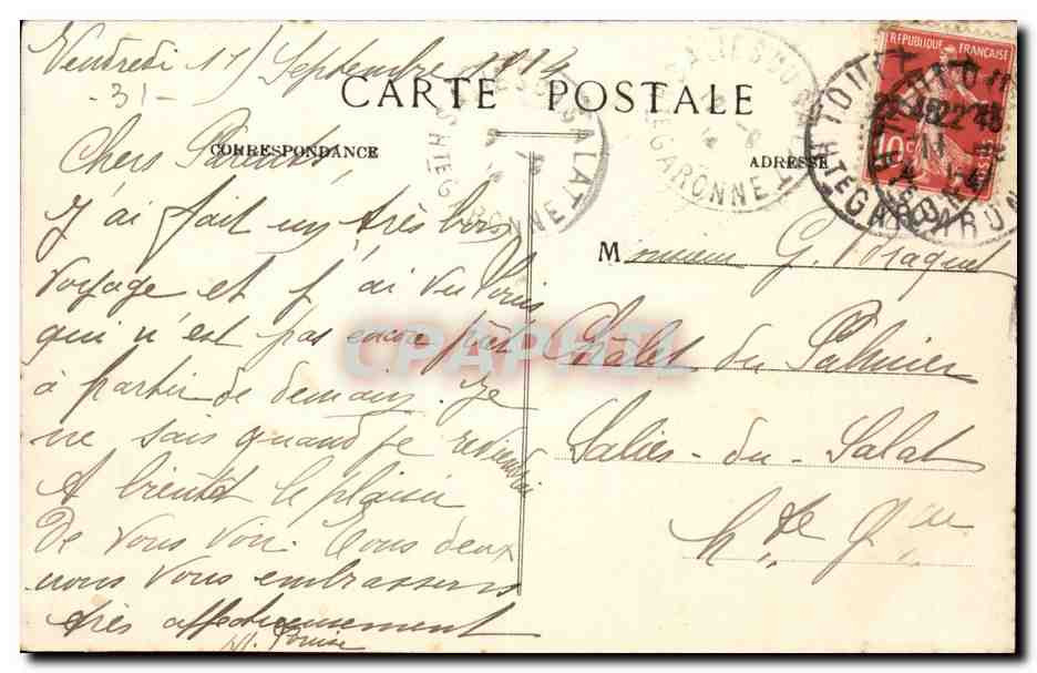 Toulouse — Rue de Languedoc und Grande Rue Nazareth — J. Langi-Béchel, Verlag, Toulouse — Rückseite