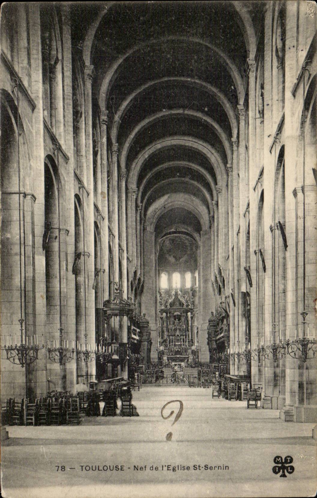 Toulouse - Nef de l'Eglise Saint Sernin CPA 