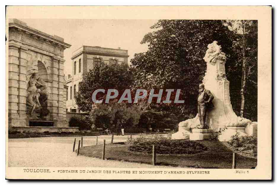 Toulouse - Fontaine du Jardin des Plantes et Monument d'Armand Sylvestre — Héliogravure Labouchu Frères, n°5