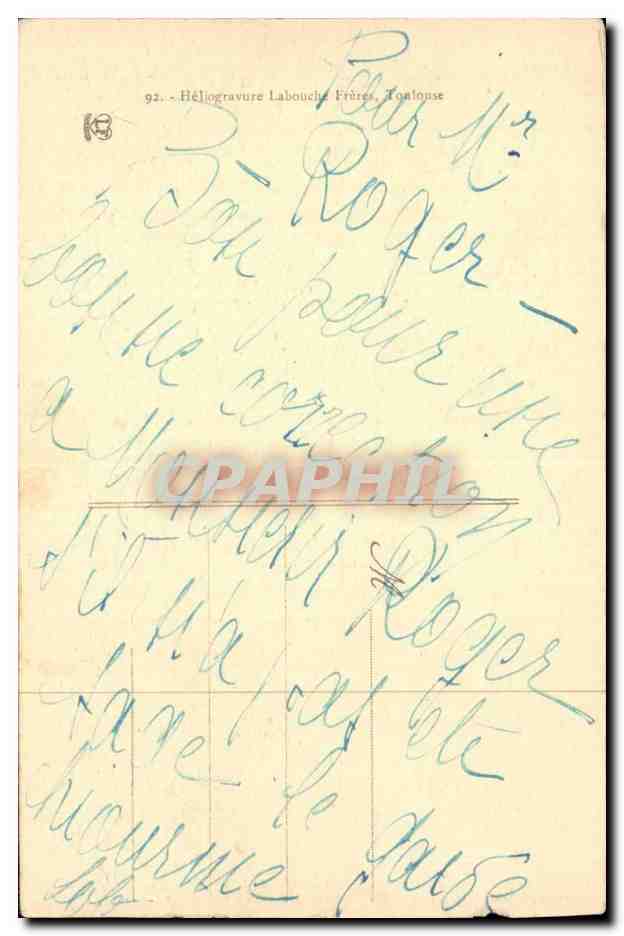 Toulouse - Fontaine du Jardin des Plantes et Monument d'Armand Sylvestre — Héliogravure Labouchu Frères, n°5 — Verso