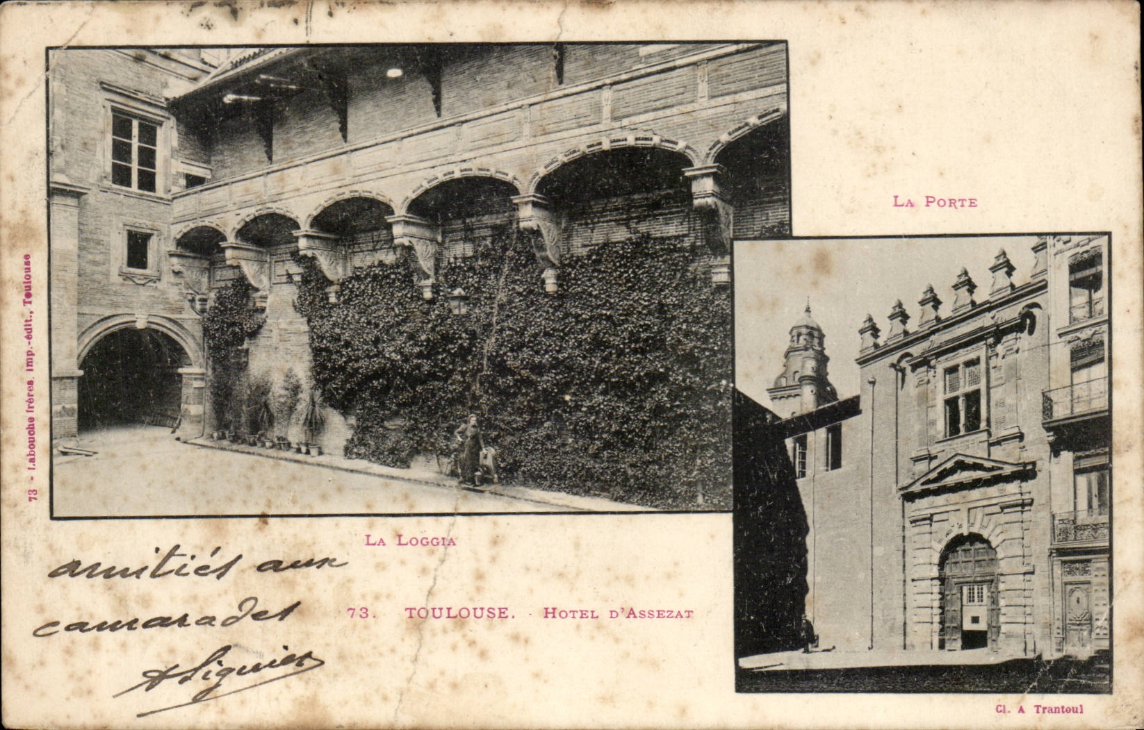 Toulouse. Hôtel d'Assezat — La Loggia et La Porte — Imp. Trantoul