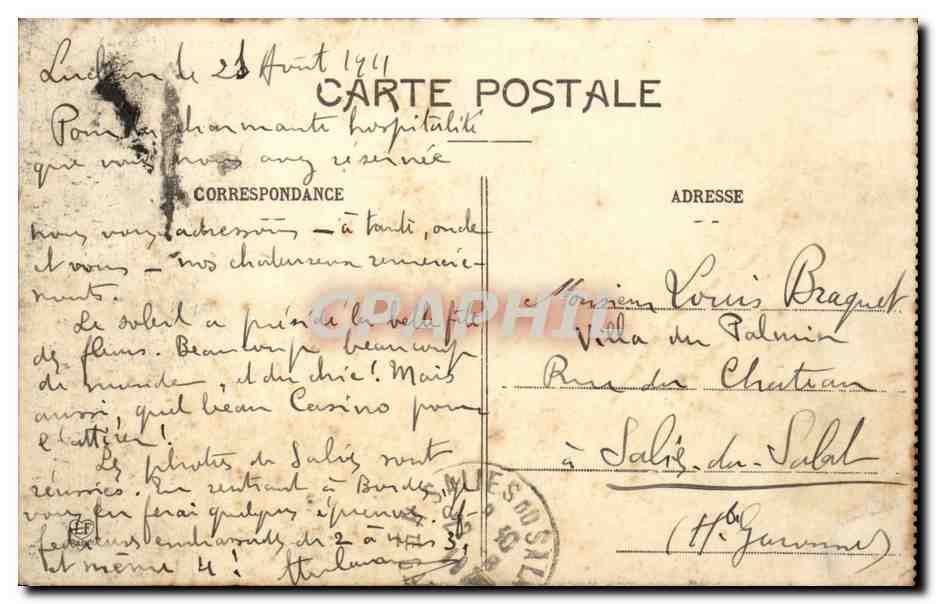 Luchon - Le Casino - CPA  — Rückseite