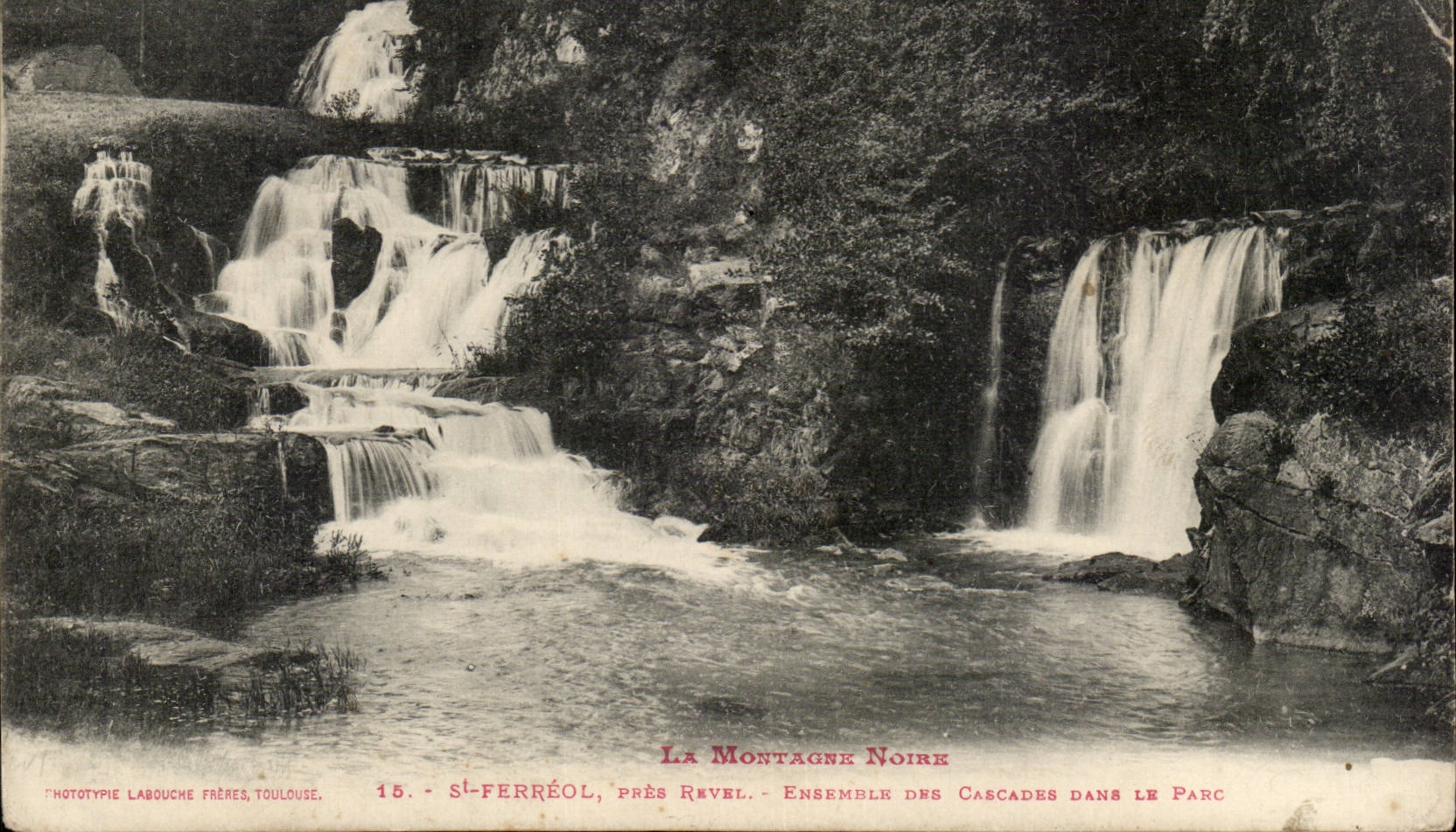 La Montagne Noire — Ensemble des cascades dans le parc — Nototype Labouche Frères, Toulouse, n°15