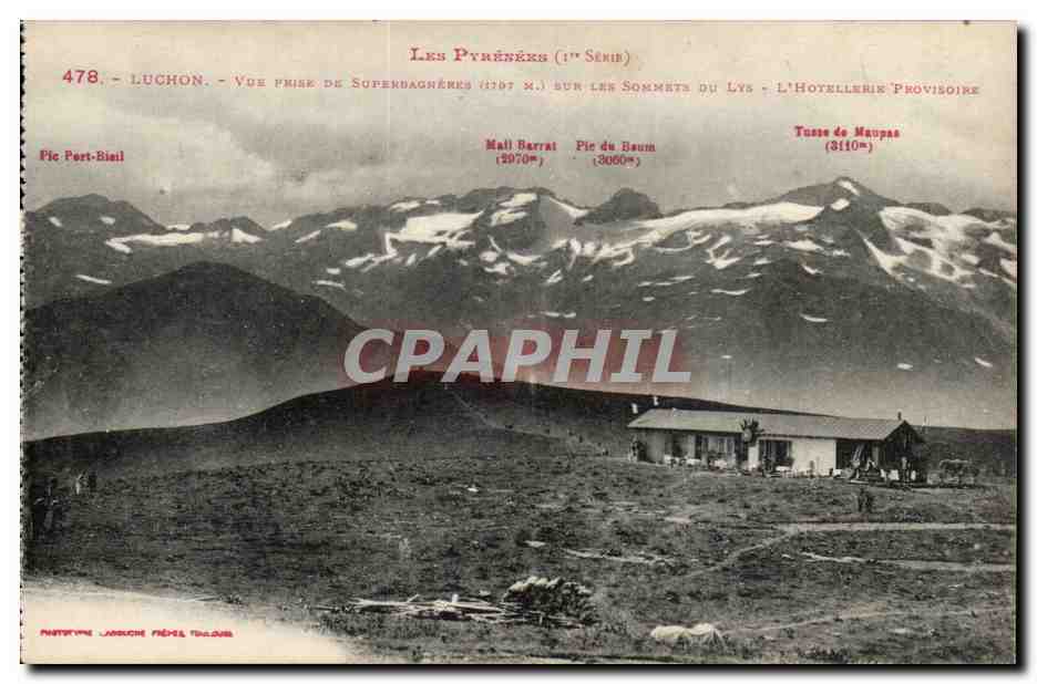 Luchon - Vue prise de Superbagnères sur les sommets du Lys - L'Hôtellerie Provisoire