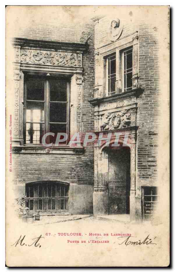 Toulouse - Hôtel de Lasbordes, Porte de l'Escalier — Éditeur Tomilis, n° 67