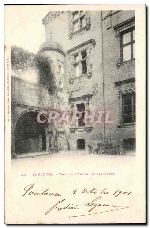 Toulouse - Cour de l'Hotel de Lasbordes CPA 