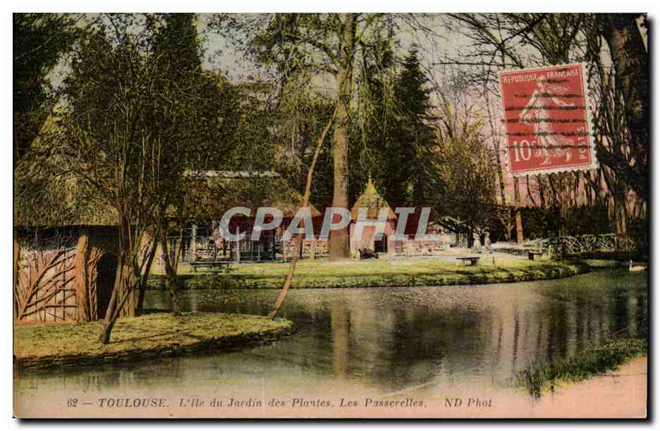 Toulouse - L'Ile du Jardin des Plantes - Les Passerelles - CPA 
