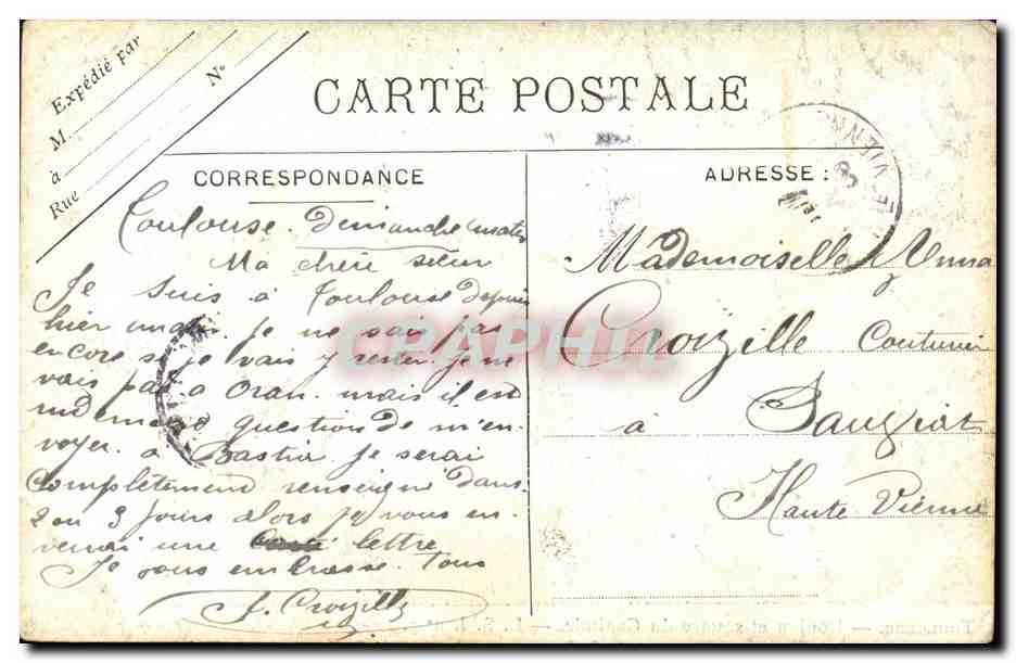Toulouse — Donjon et square du Capitole — L. S. J. n° 7. — Verso