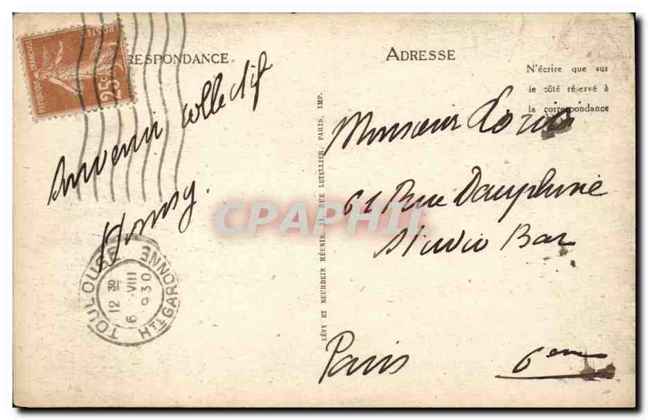 Toulouse - Eglise Saint Etienne - CPA  — Verso