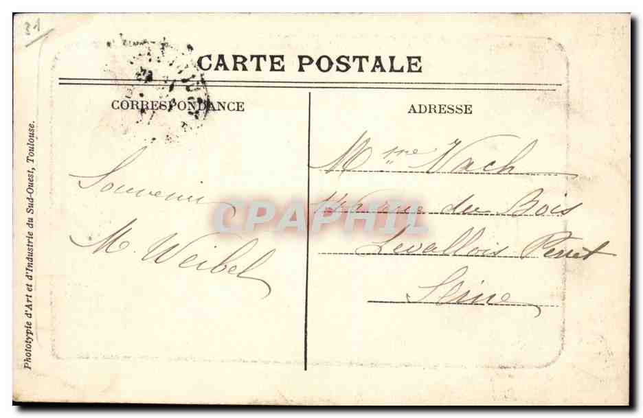 Toulouse - Jardin et Allees Lafayette - CPA  — Verso
