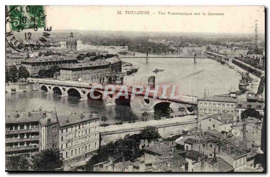 Toulouse — Panoramablick über die Garonne — L. Longuepierre, n°32