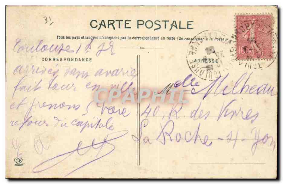 Toulouse - Facade du Capitole - CPA  — Verso