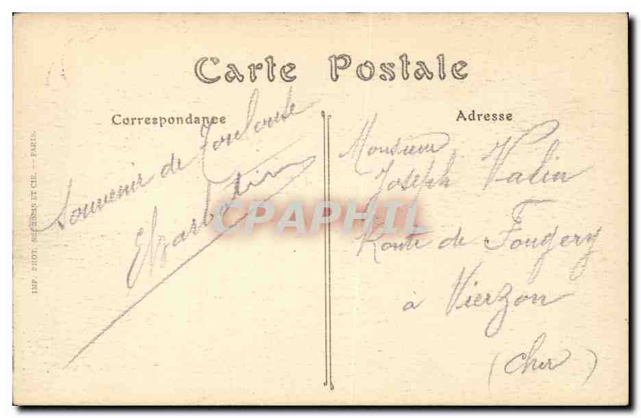 Toulouse — Vue générale prise de la Dalbade — Papeterie Générale — Verso
