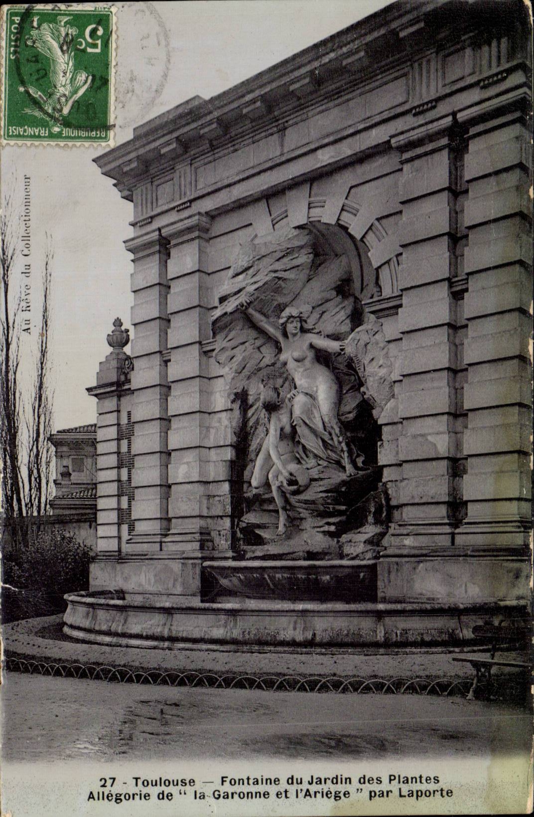 Toulouse - Fontaine du Jardin des Plantes - La Garonne a l'Ariege par Laporte- CPA 