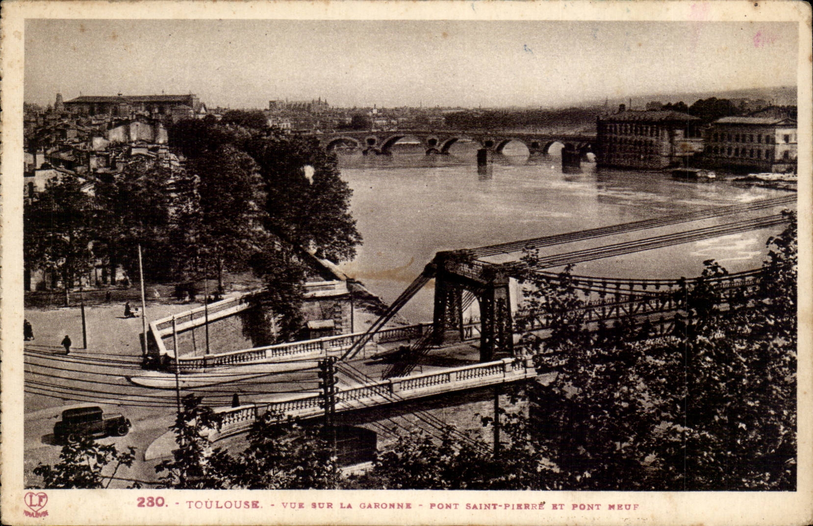 Toulouse - Vue sur la Garonne - Pont Saint Pierre et Pont Neuf - CPA 