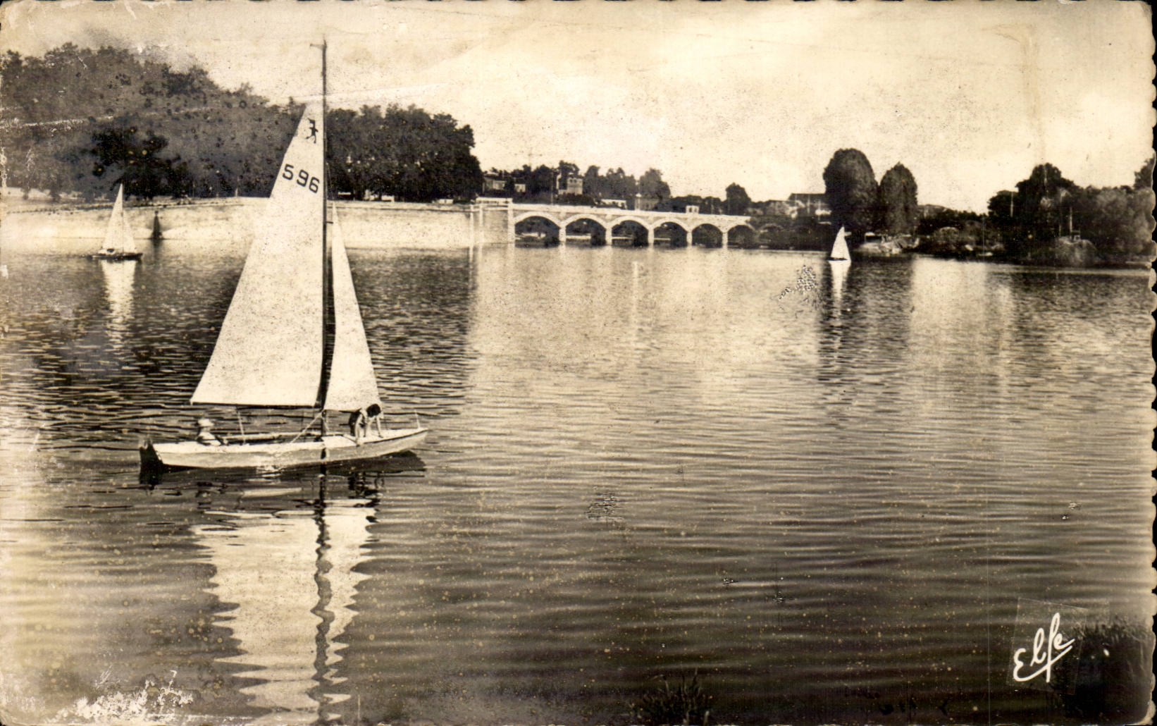 Paisaje Tolosano — Paseo en Yate por la Garonne frente al Puente de Tounis — Edit. LAROUCHE Fr. - Toulouse