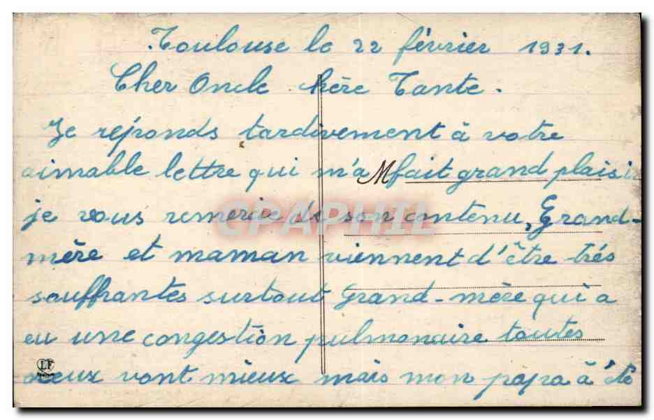 Toulouse - La Rue d'Alsace Lorraine et du Square du Capitole - CPA  — Rückseite