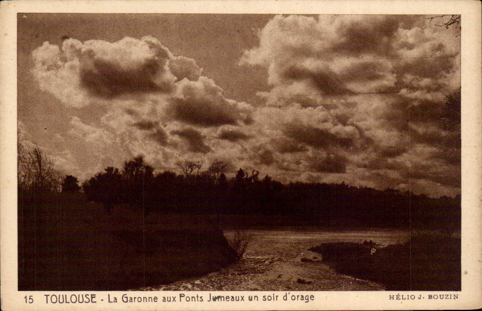 Toulouse - La Garonne aux Pont Jumeaux un soir d'orage - CPA 