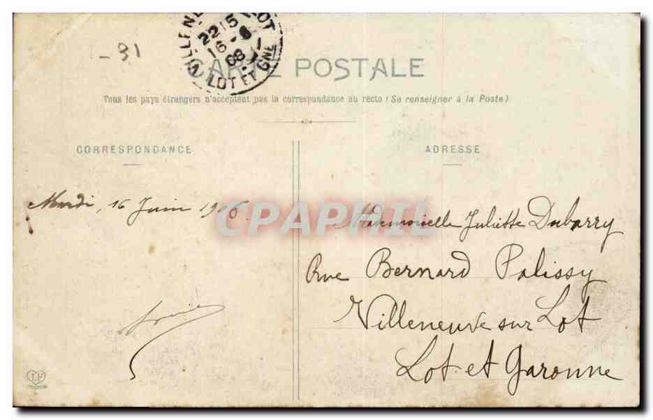 Toulouse - Hotel de Pierre - CPA  — Verso