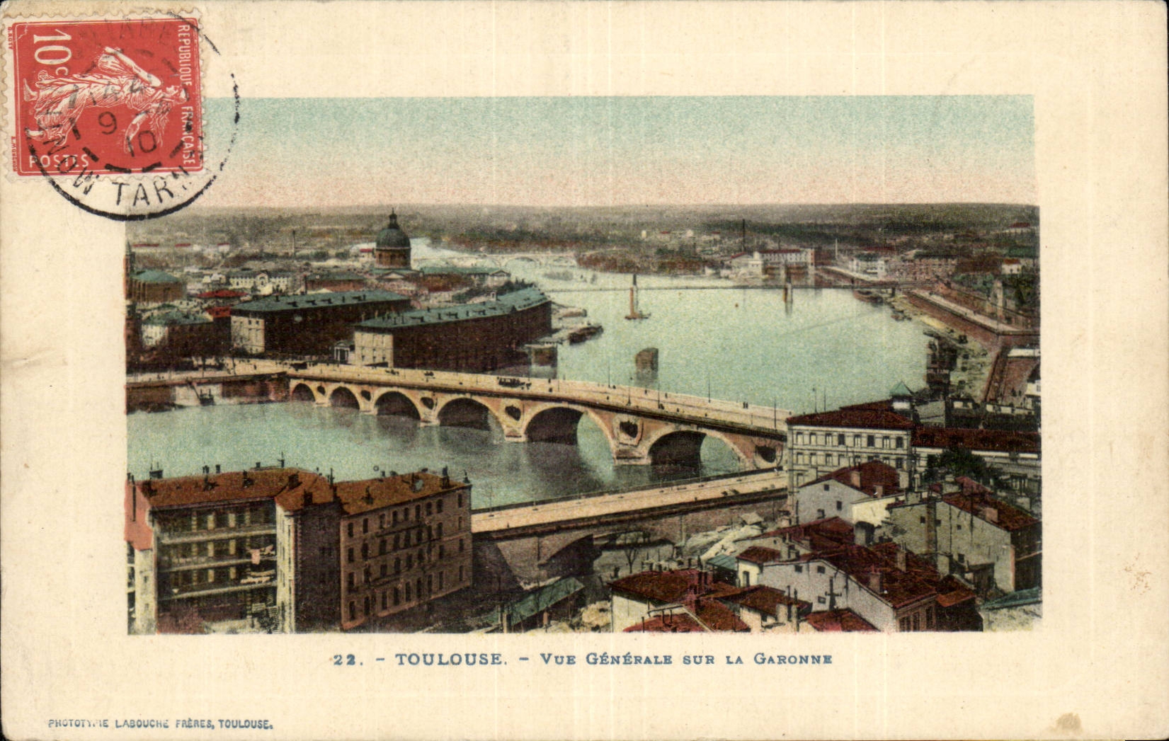 Toulouse — Vue Générale sur la Garonne — Phototypie Labouche Frères, Toulouse