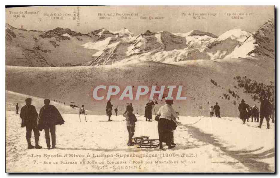 Les Sports d'Hiver à Luchon-Superbagnères (1300 m d'alt.) — Sur le Plateau du Jour de Concours — Fond des Montagnes du Lys — Haute-Garonne