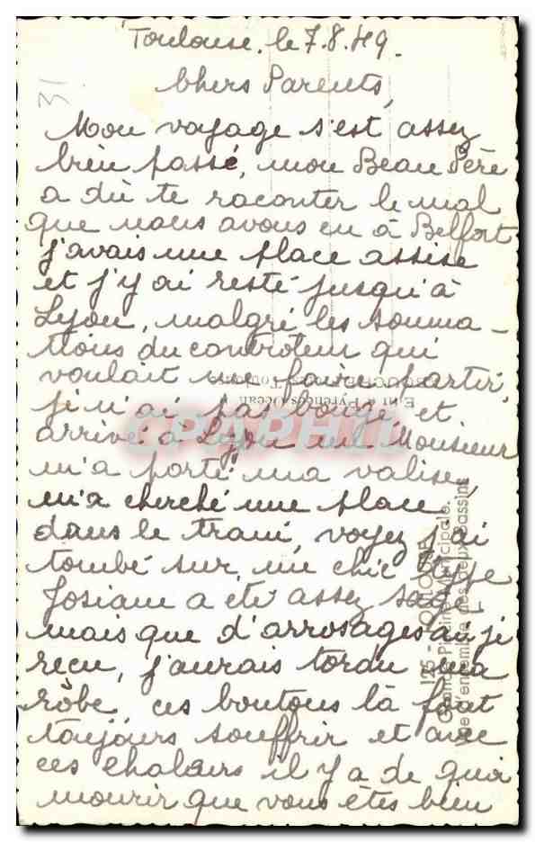 Toulouse - La Grande Piscine CPA  — Verso