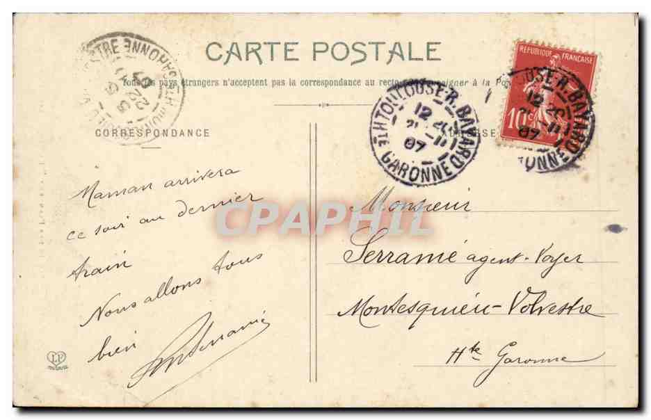 Toulouse - Jardin des Plantes - La Fontaine CPA  — Verso