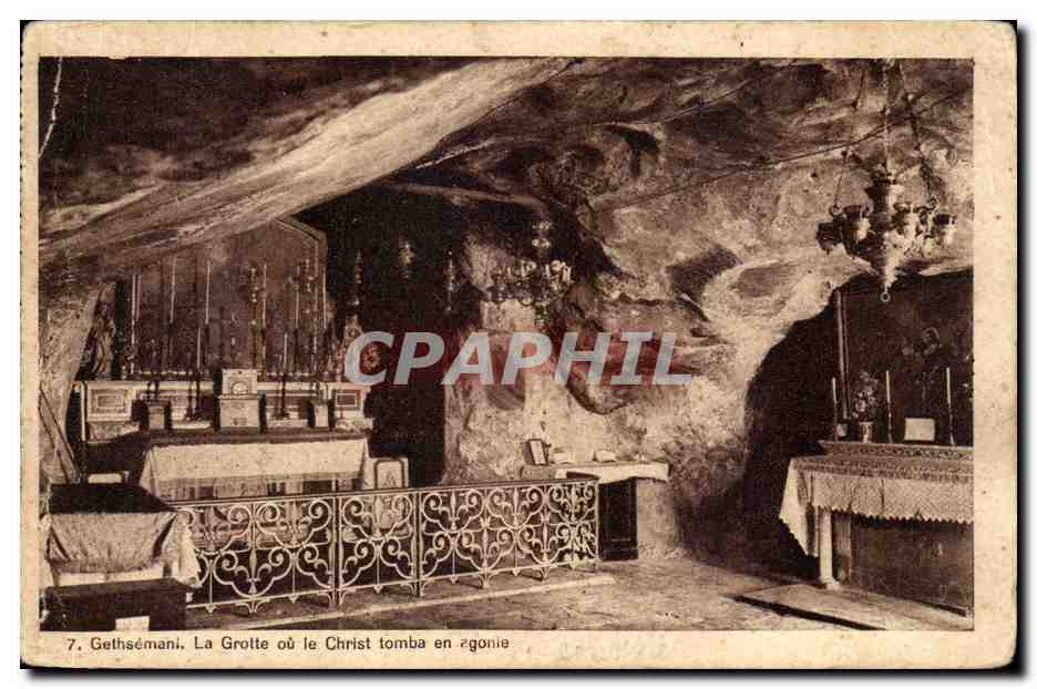 Palestine - Gethsemani - Gethsemane - La Grotte ou la Christ tomba en agonie CPA 
